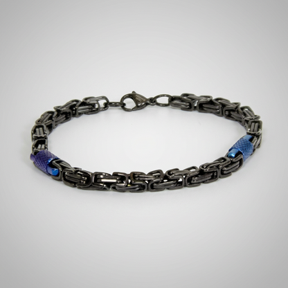 Men's Two-Tone Byzantine Chain Link Bracelet | Stainless Steel
