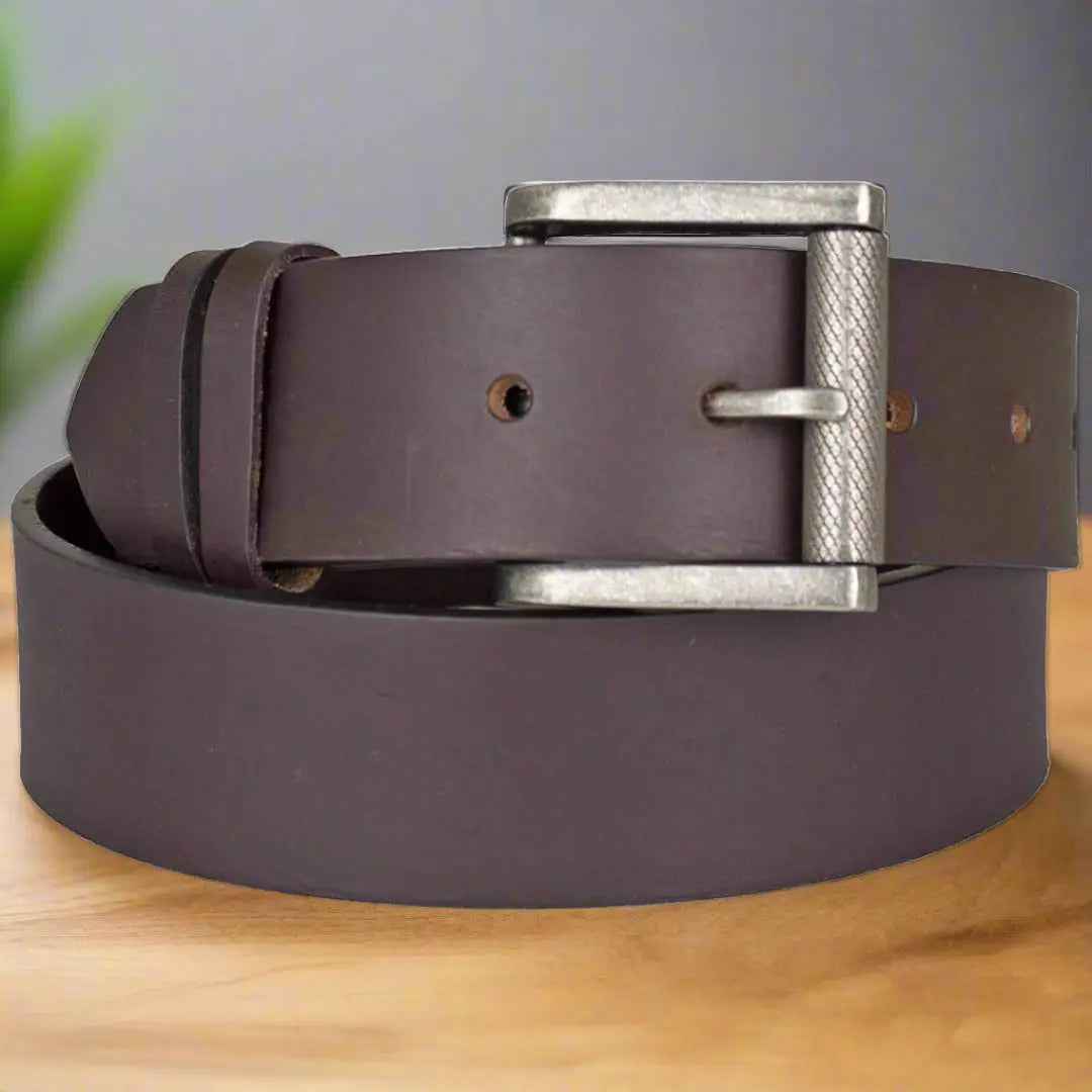 BOL Men's Removable Buckle Oil Pull Up Leather Belt