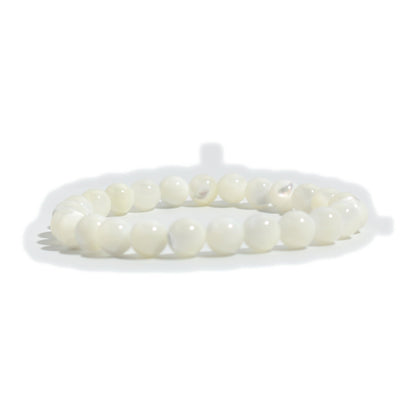 Shell White Round Bracelet - 8mm