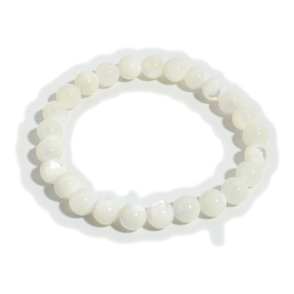 Shell White Round Bracelet - 8mm