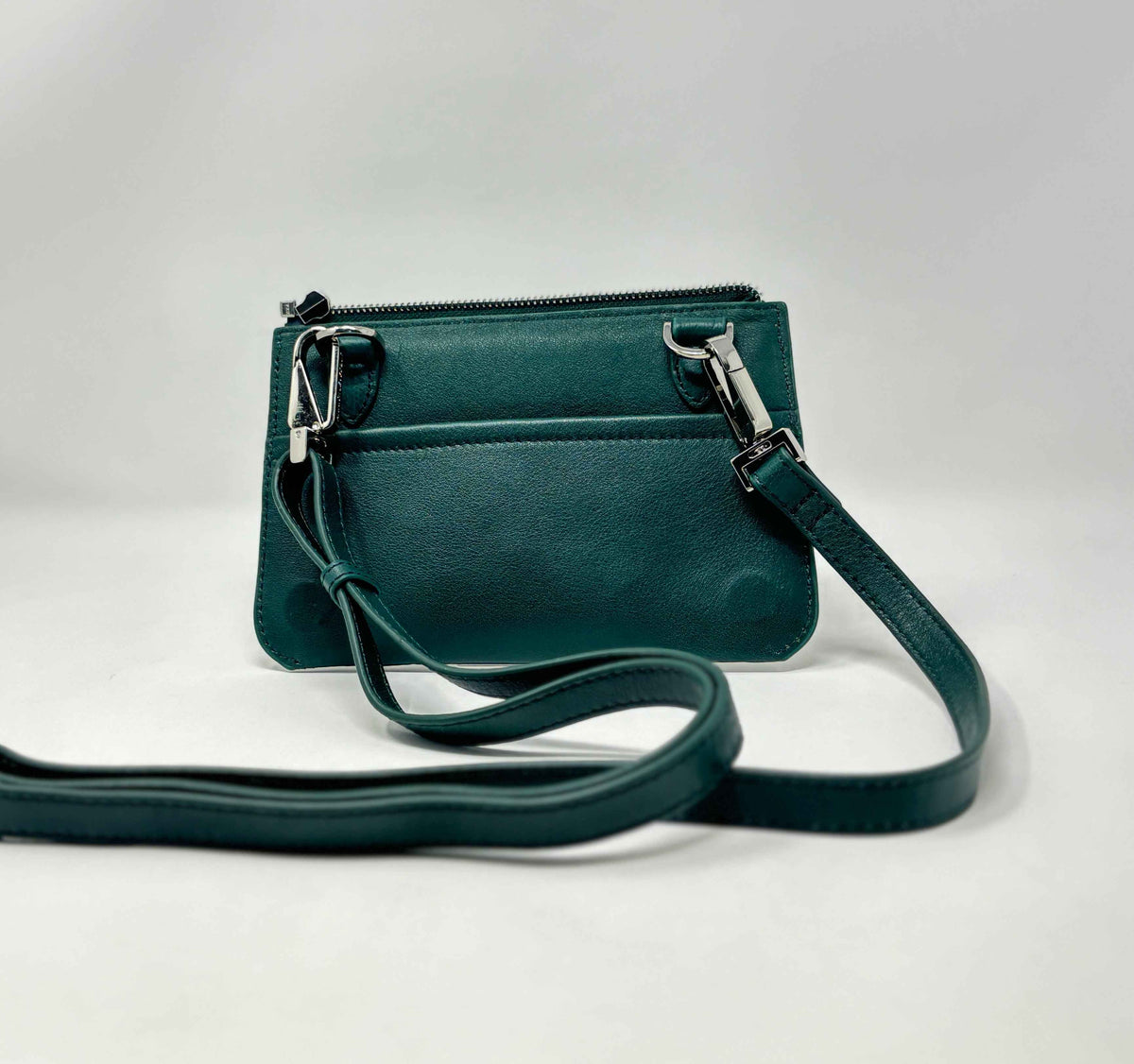 Petit Sac à Bandoulière en Cuir vert foncé, Brigitte