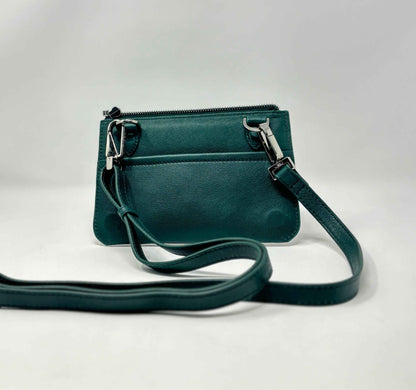 Petit Sac à Bandoulière en Cuir vert foncé, Brigitte