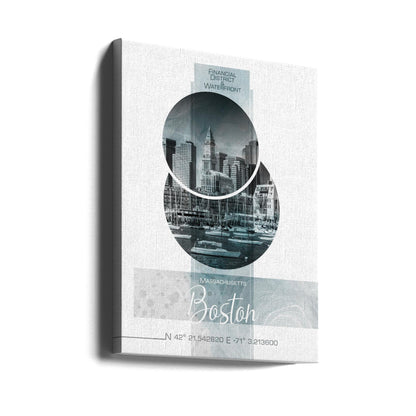 Wall art Poster Art BOSTON Waterfront | turquoise marble