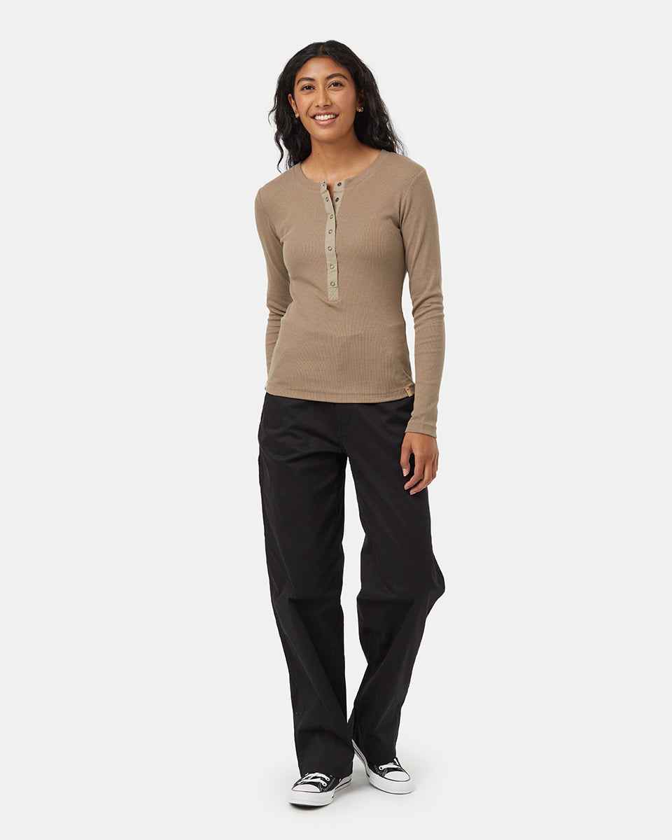 Rib Snap Placket Henley