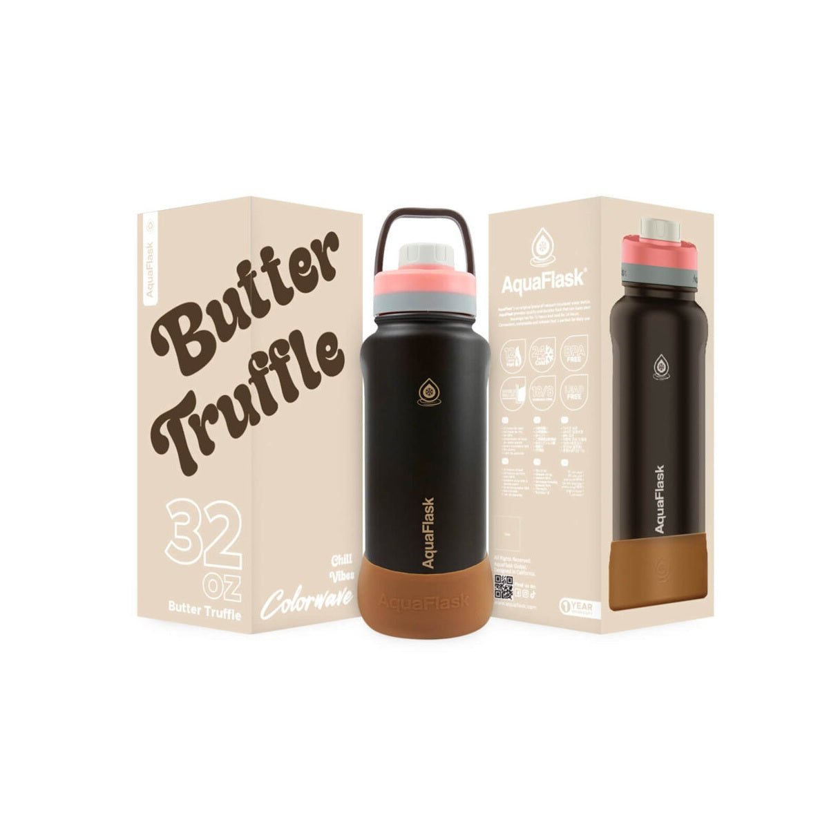 Aqua Flask Colorwave 32oz – Stainless Steel, Vacuum Insulated, Hot & Cold, Leak Proof, Travel & Office Bottle