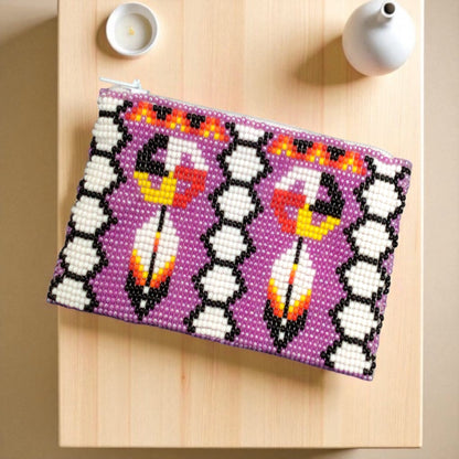 Feather with Dreamcatcher Beaded coin purse