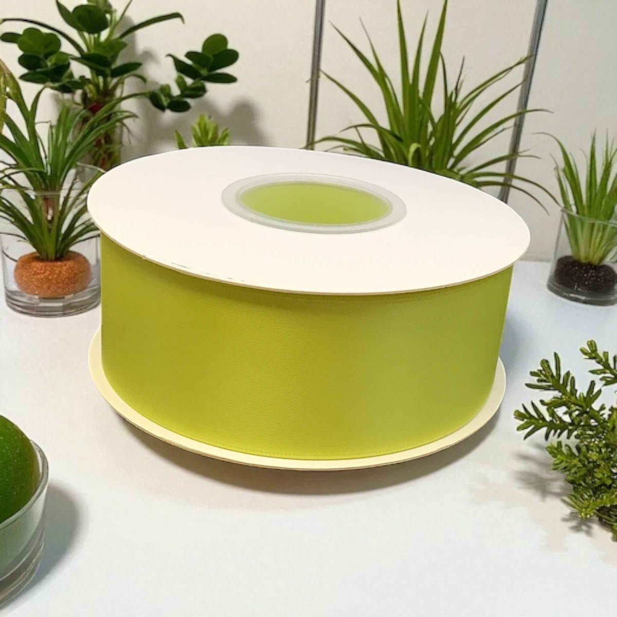 Satin Ribbon Double Face Lime  #625 -3.8 cm Wide