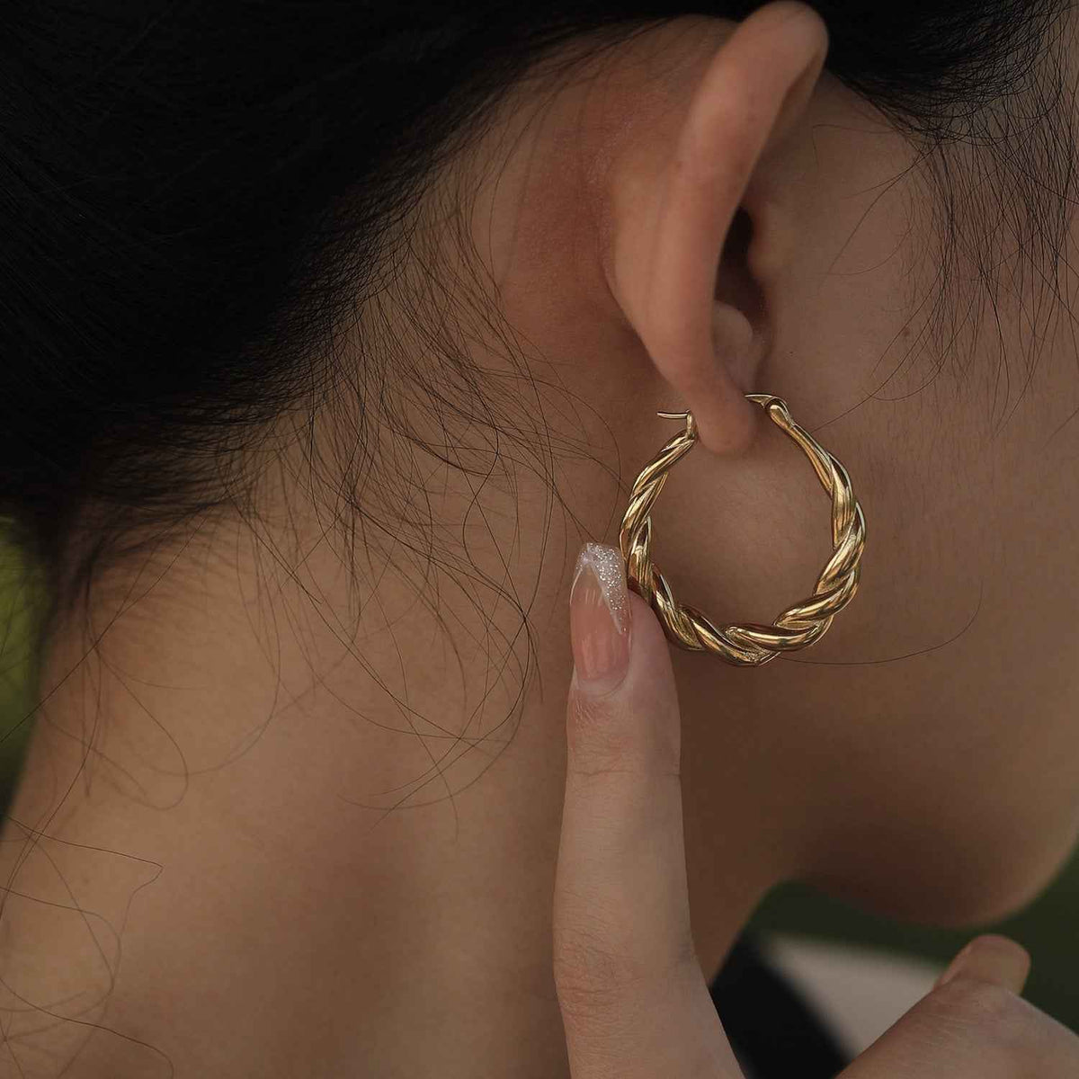 CARWYN Knotted Rope Hoop Gold Earrings