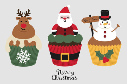 Crafter's Companion Stencil & Die Set - Christmas Cupcakes