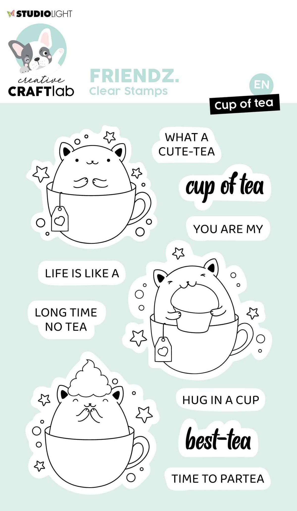 CCL Clear Stamp Cup Of Tea Friendz 92x138x1mm 11 PC nr.553
