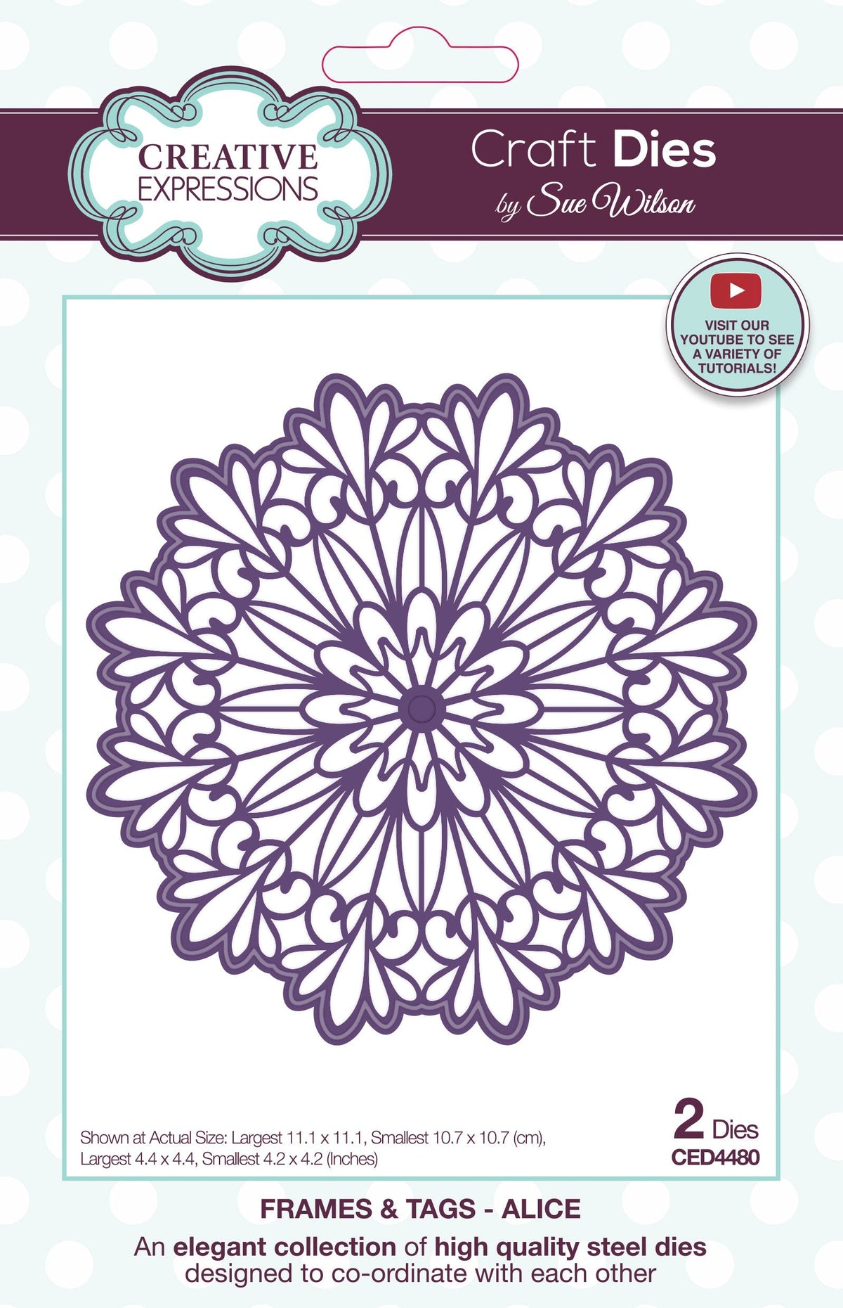 Creative Expressions Sue Wilson Frames & Tags Alice Craft Die