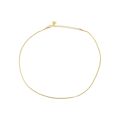 CHASTITY Gold: Dainty Snake Skin Textured Chain Necklace