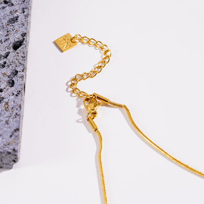 CHASTITY Gold: Dainty Snake Skin Textured Chain Necklace
