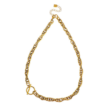 Style CHOLET: Chunky Intricate Multi-Link Chain with Circle & T-Stopper