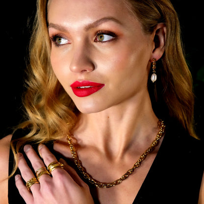 Style CHOLET: Chunky Intricate Multi-Link Chain with Circle & T-Stopper