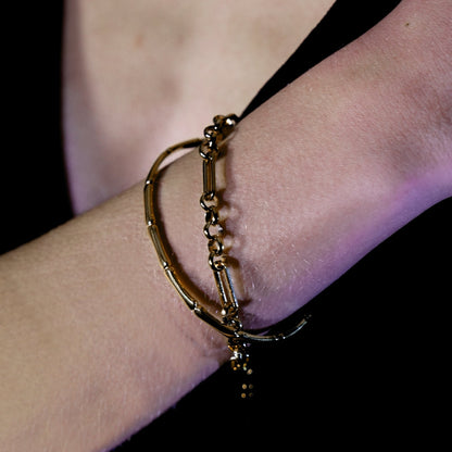CLICHY Multi Shaped Linked & Beaded Statement Bracelet