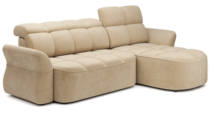 Beneth Storage Sleeper Chaise Sofa - Beige/Taupe