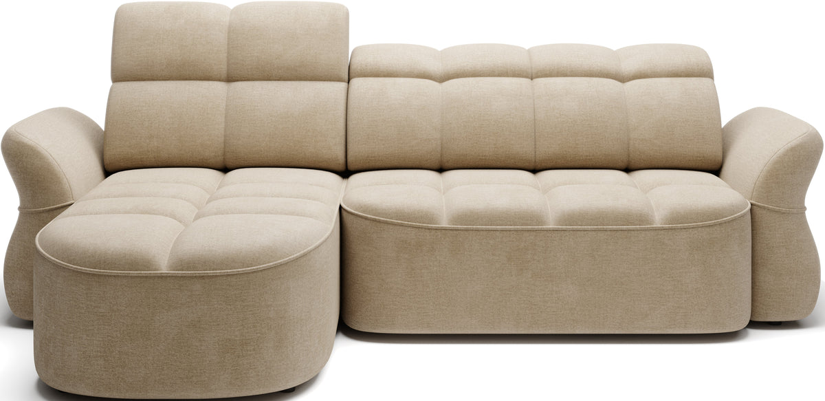 Beneth Storage Sleeper Chaise Sofa - Beige/Taupe