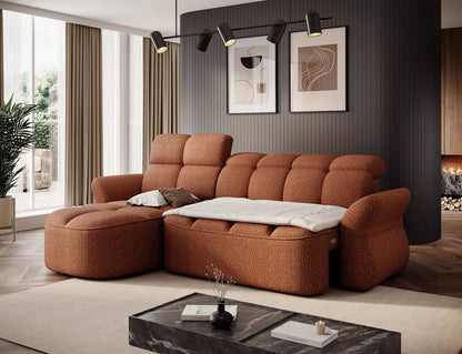 Beneth Storage Sleeper Chaise Sofa - Brick Rust