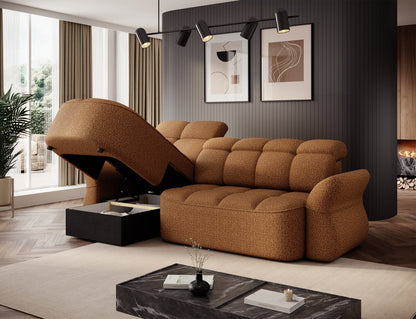 Beneth Storage Sleeper Chaise Sofa - Mocha Brown
