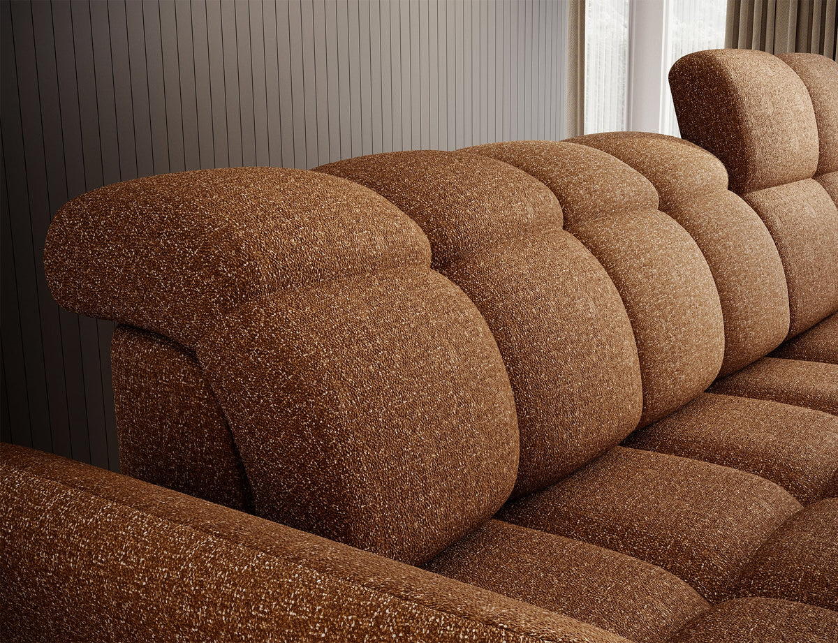 Beneth Storage Sleeper Chaise Sofa - Mocha Brown