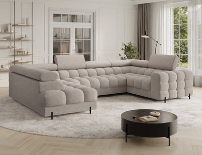 Fectory Sectional Storage Sleeper Chaise Sofa - Beige