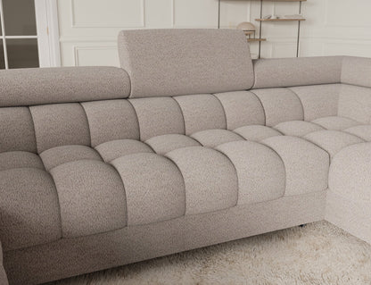 Fectory Sectional Storage Sleeper Chaise Sofa - Beige