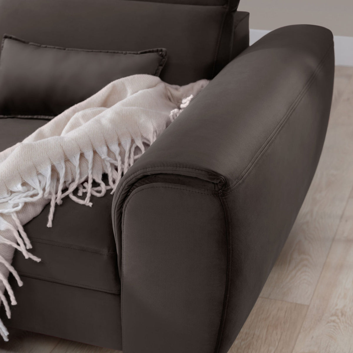 Foble Sectional Storage Sleeper Chaise Sofa - Dark Brown