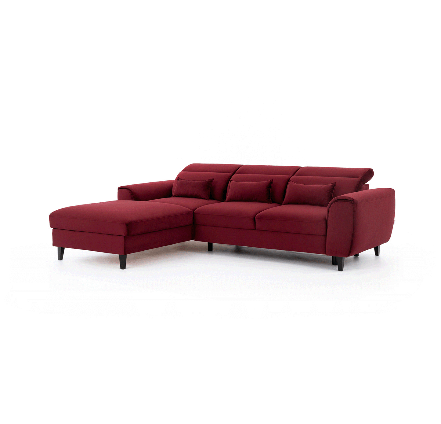 Foble Sectional Storage Sleeper Chaise Sofa - Burgundy