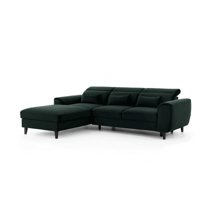 Foble Sectional Storage Sleeper Chaise Sofa - Emerald Green