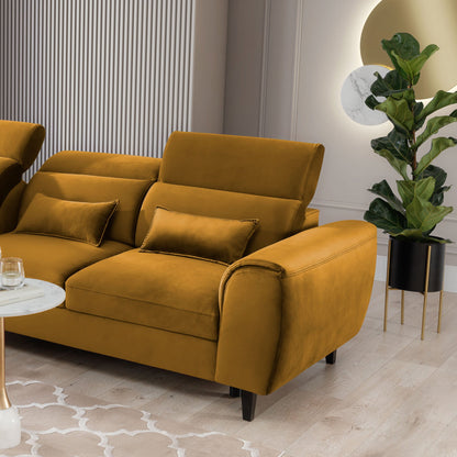 Foble Sectional Storage Sleeper Chaise Sofa - Mustard