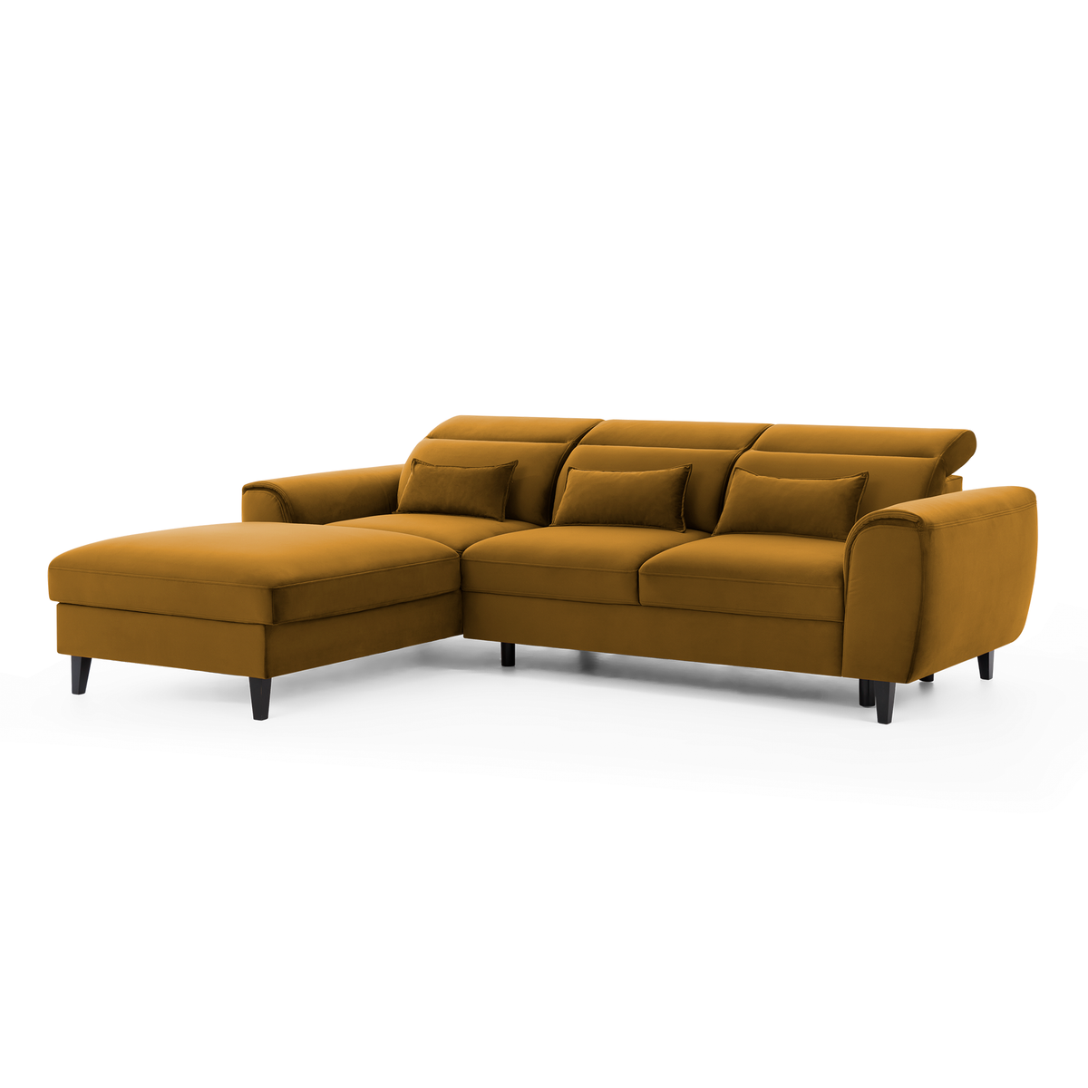 Foble Sectional Storage Sleeper Chaise Sofa - Mustard