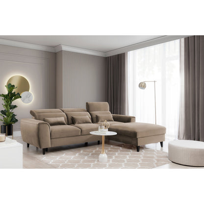 Foble Sectional Storage Sleeper Chaise Sofa - Beige