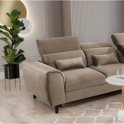 Foble Sectional Storage Sleeper Chaise Sofa - Beige