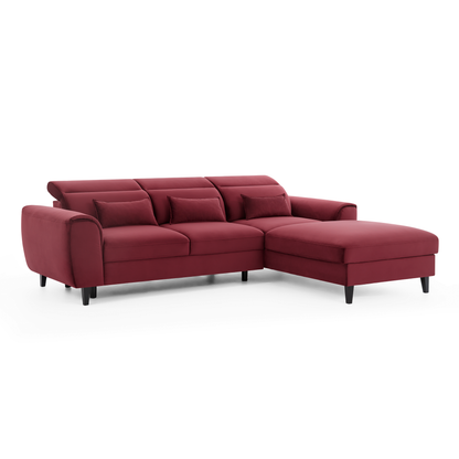 Foble Sectional Storage Sleeper Chaise Sofa - Burgundy