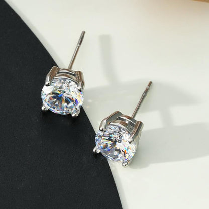 CODI Silver (White Gold): Moissanite (Diamond Alternative) Essential Daily Studs