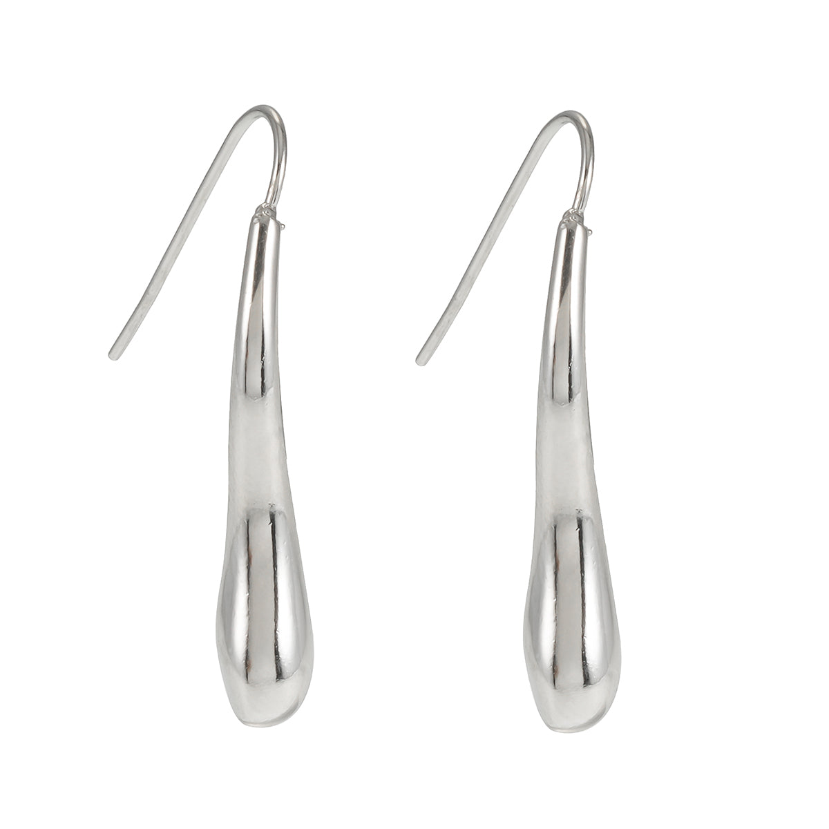 Style CORNING Silver (White Gold): Tadpole-Shaped Earrings – Unique Elegance with a Playful Twist