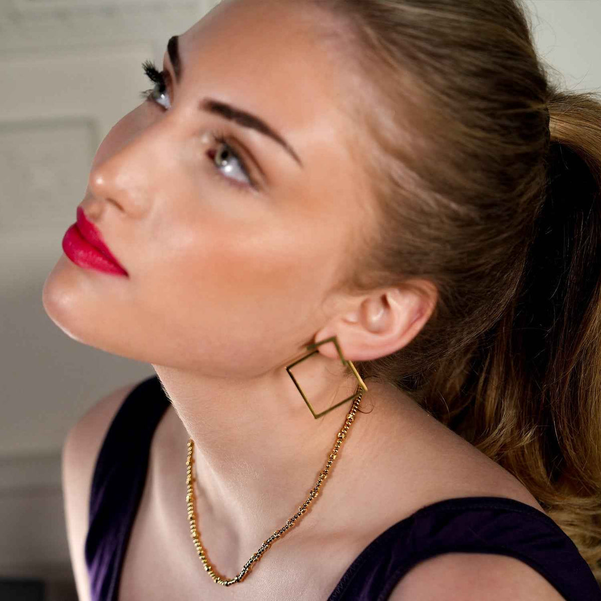 COSTINA: Geometric Hoop & Stud Combo Earrings