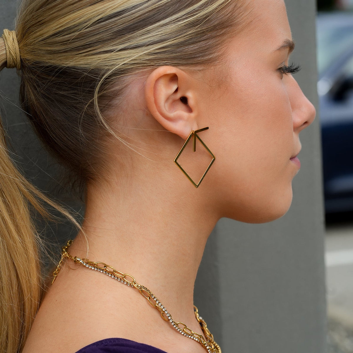 COSTINA: Geometric Hoop & Stud Combo Earrings