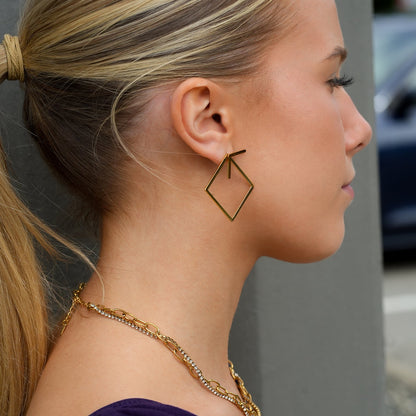COSTINA: Geometric Hoop & Stud Combo Earrings