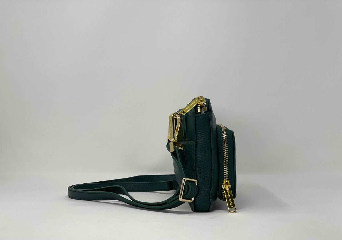 Petit Sac Bandoulière Portefeuille vert foncé - Carmen