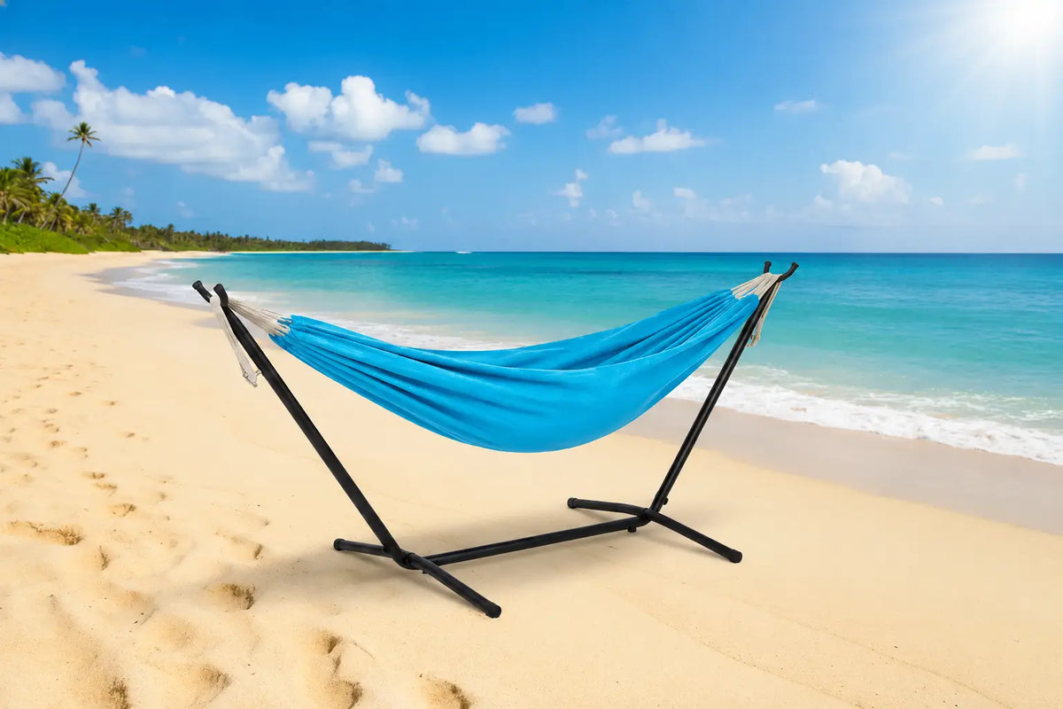 Colombian Double Hammock with Universal Hammock Stand