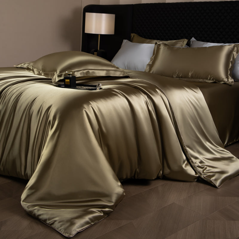 Lustre Luxe Elegant Duvet Set - Solid Champagne Gold