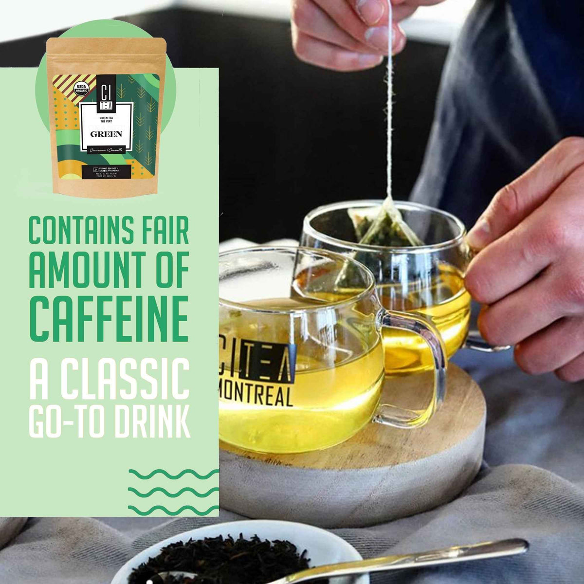 Organic Green tea with Cinnamon - 24 Pyramid Tea Bags