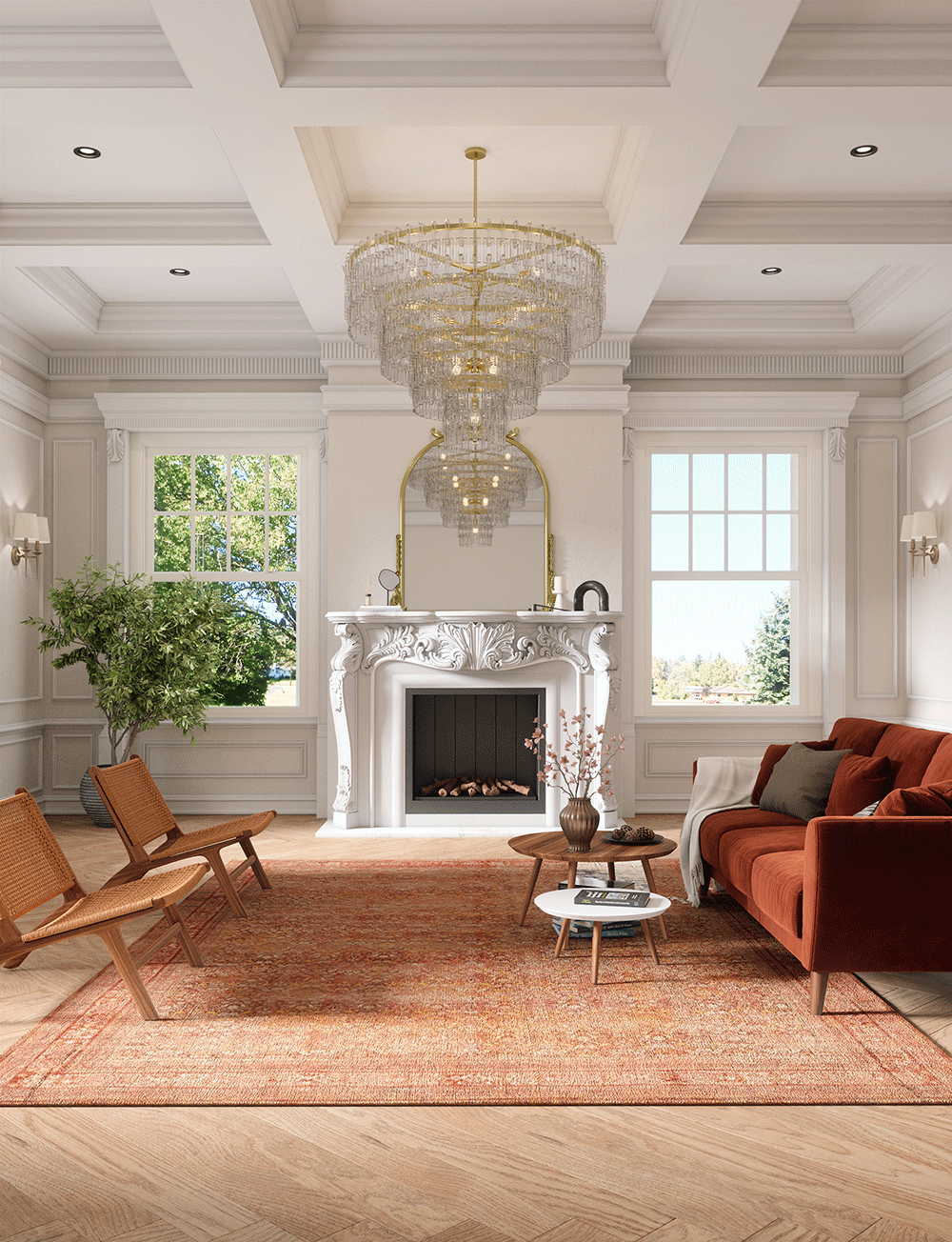 Copera Orange Multi Rug