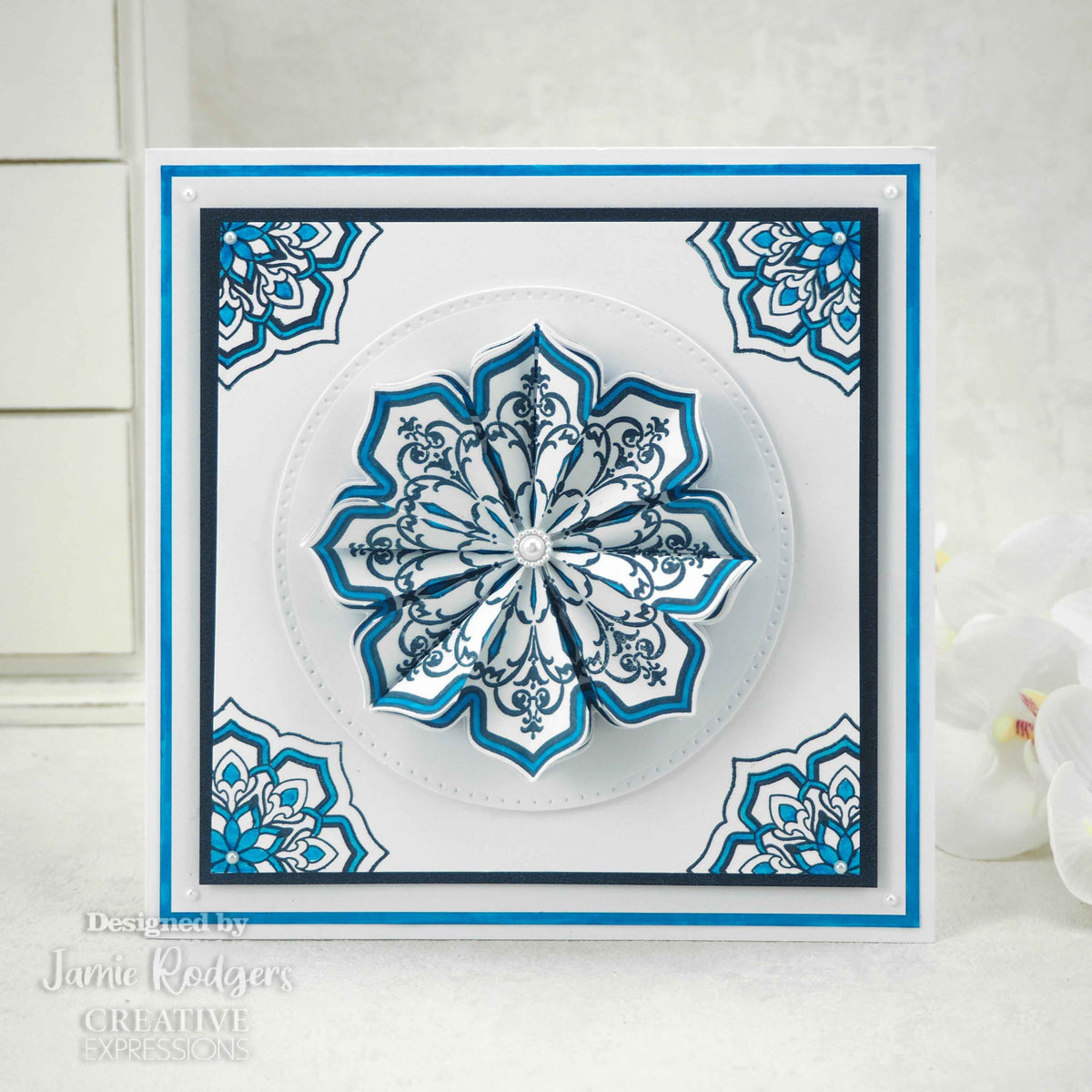 Creative Expressions Jamie Rodgers Pointy Petals Tea Bag Folding 6 in x 8 in Stamp Set