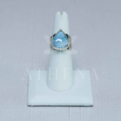 Sky - Blue Opal Ring | Sterling Silver, Bold Statement Piece | Size 6.5