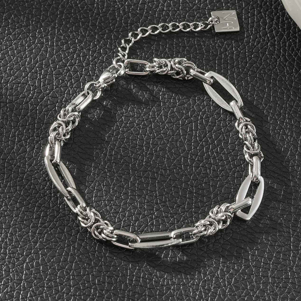 SORRENTO Silver (White Gold): Mixed Link Chain Bracelet