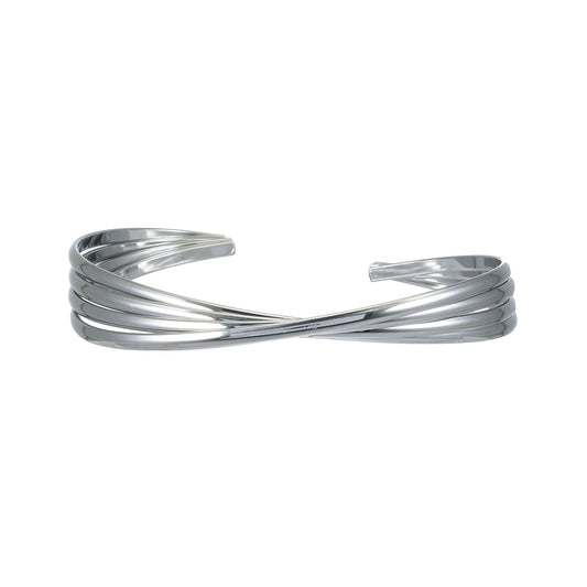 LIVIA Silver (White Gold): Geometric Lines Bracelet