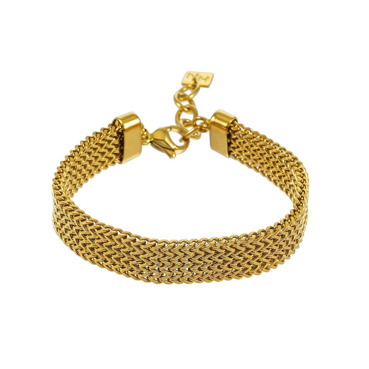 BOLOGNA Gold: Italian Vintage Mesh Chain Bracelet
